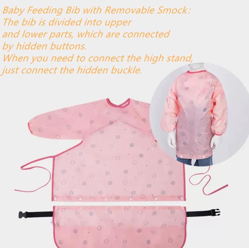 MOTEERLLU Coverall Baby Feeding Bib for Eating,Long Sleeves Bib Attaches to Highchair and Table,Weaning Bibs - Image 2